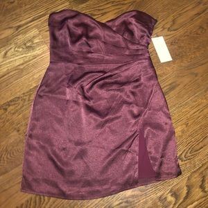 Maroon Strapless Dress